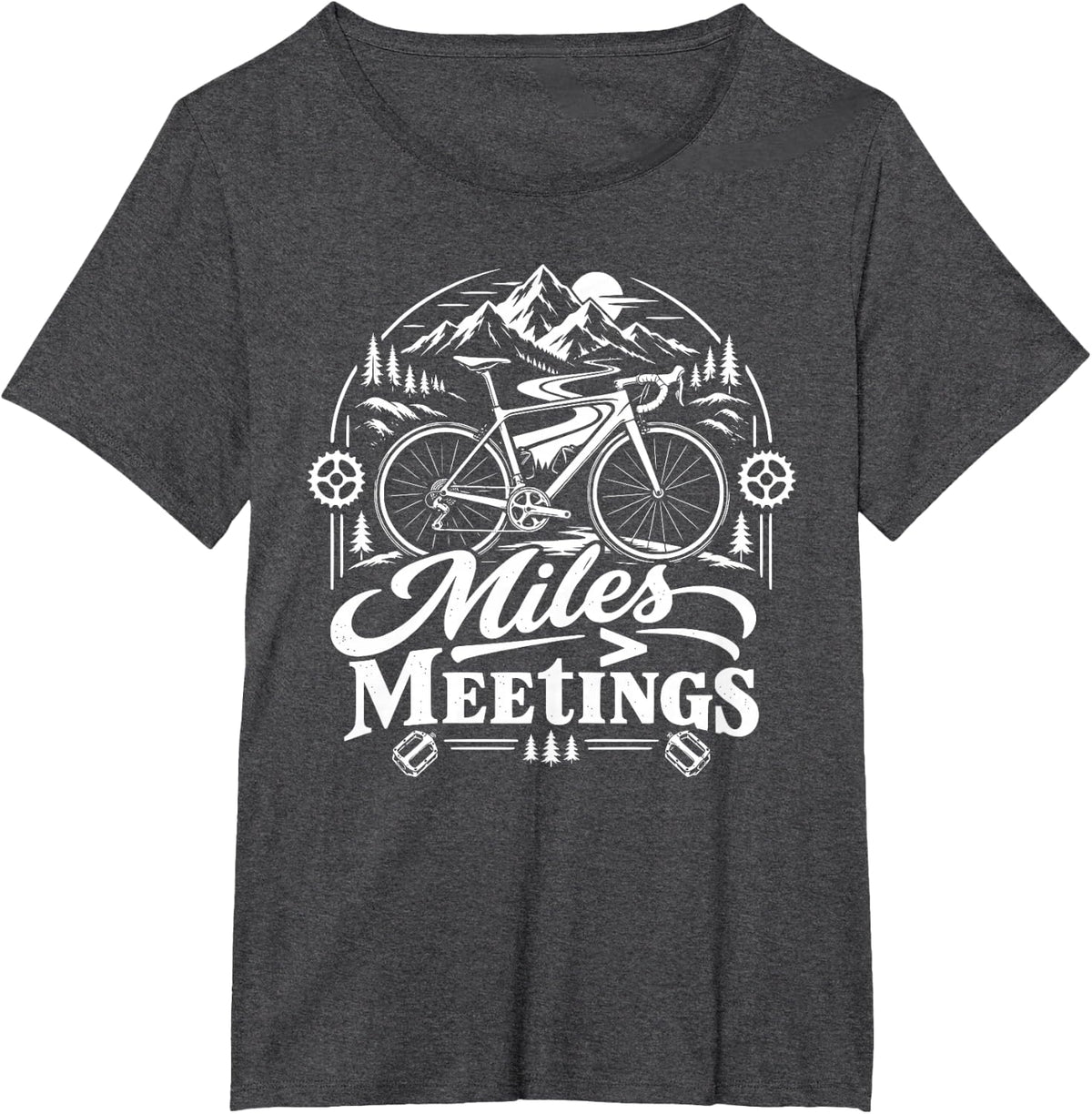 Bike & Biking, Miles > Meetings T-Shirt - Dark Heather Grey