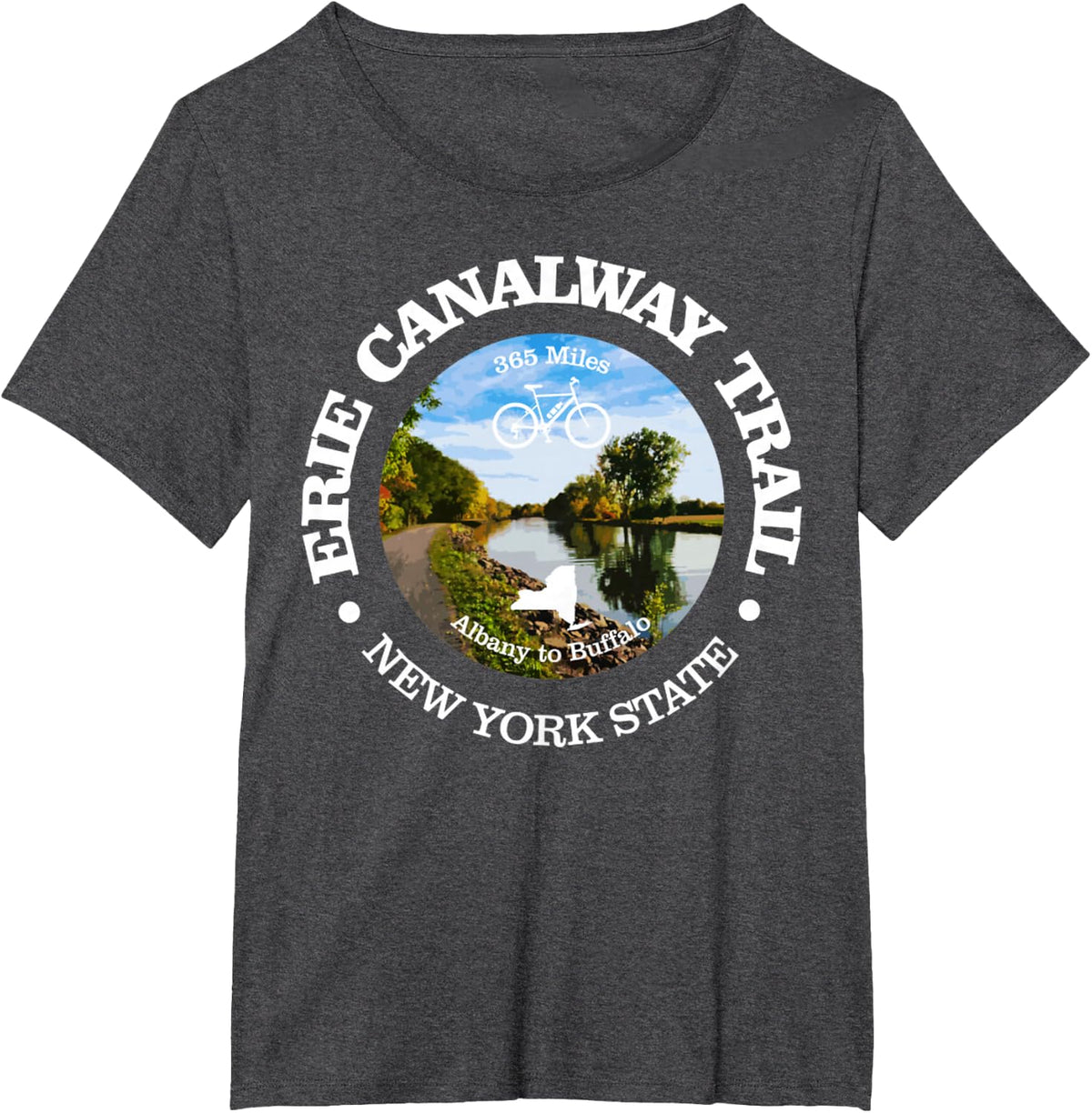 Erie Canalway Trail Cycling Erie Canalway Trail Nature T-Shirt - Dark Heather Grey