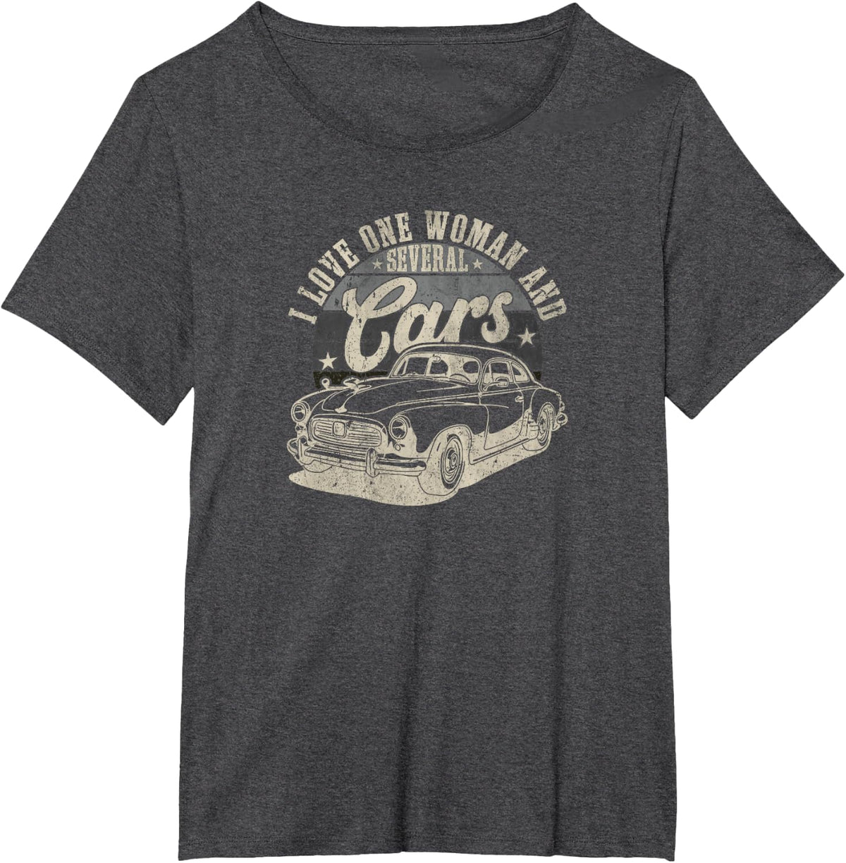 I Love 1 Woman and Several Cars Funny Mechanic Humor Joke T-Shirt - Dark Heather Grey