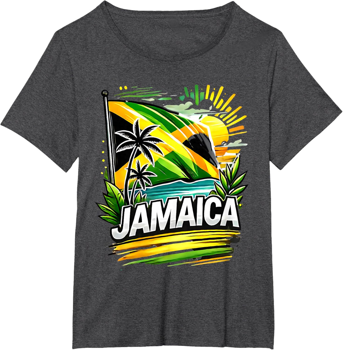 Proud Jamaican Happy Independence Day Jamaica 1962 Men Women T-Shirt - Dark Heather Grey