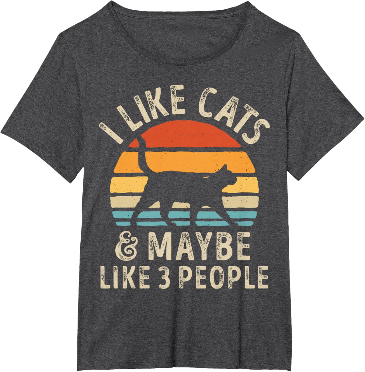 I Like Cats and Maybe Like 3 People Cat Retro Men T-Shirt - Dark Heather Grey
