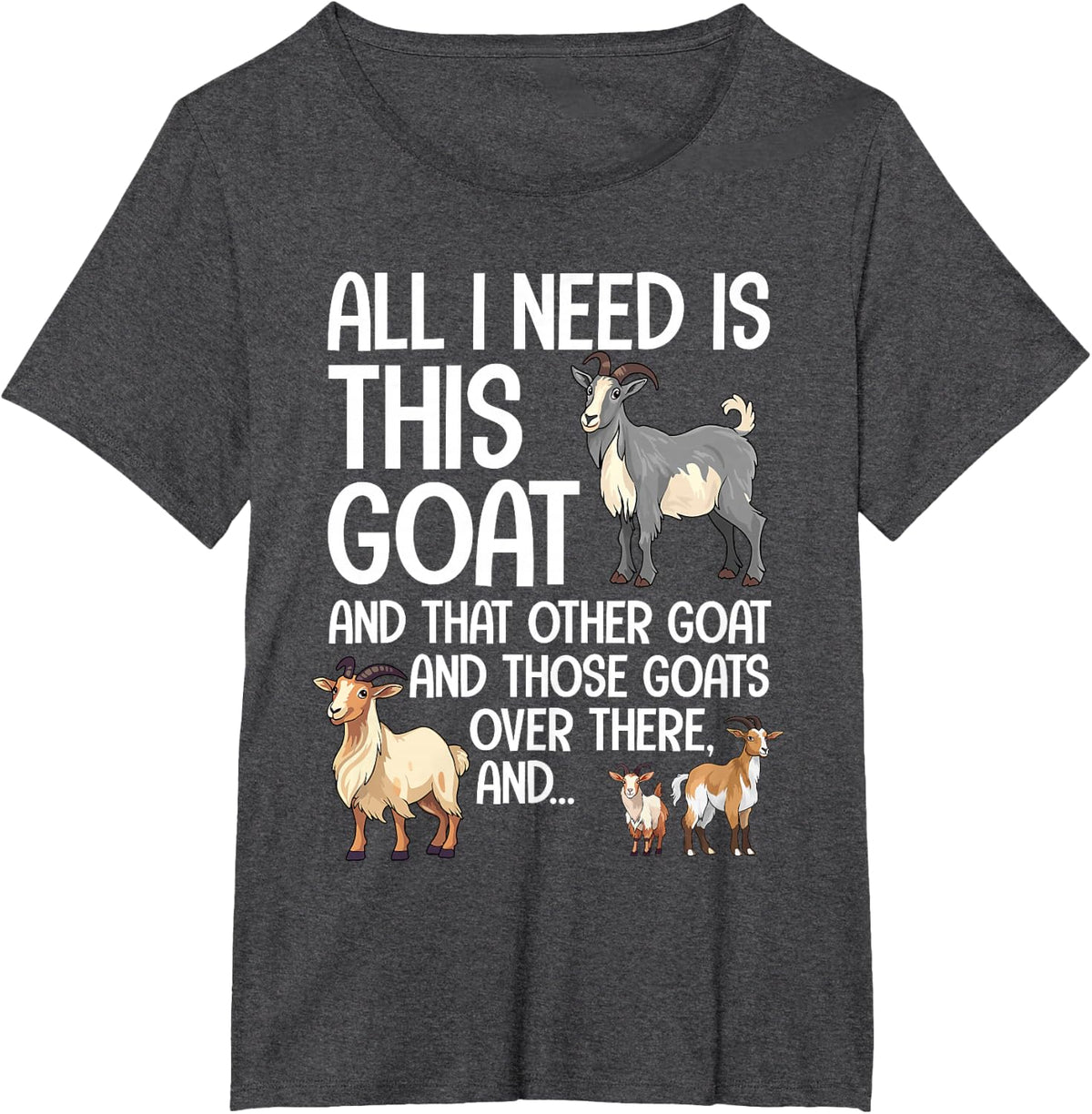 Funny Goat Design For Men Women Kids Boer Pygmy Goat Lover T-Shirt - Dark Heather Grey