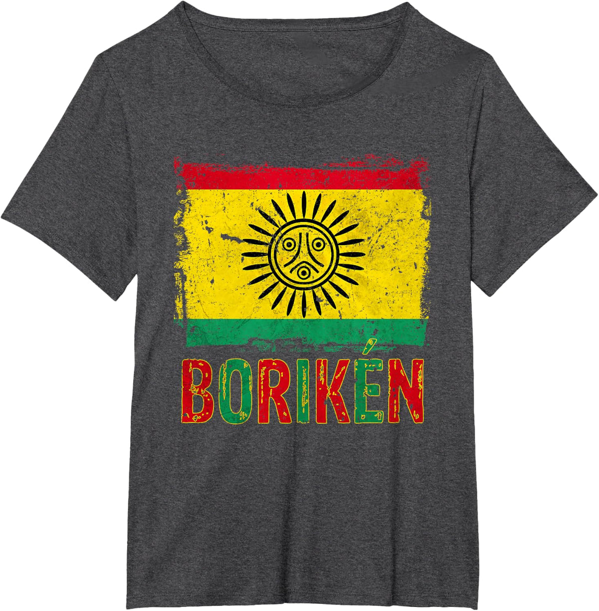 Taino Nation Flag Boriken Borinquen Native American Arawak T-Shirt - Dark Heather Grey