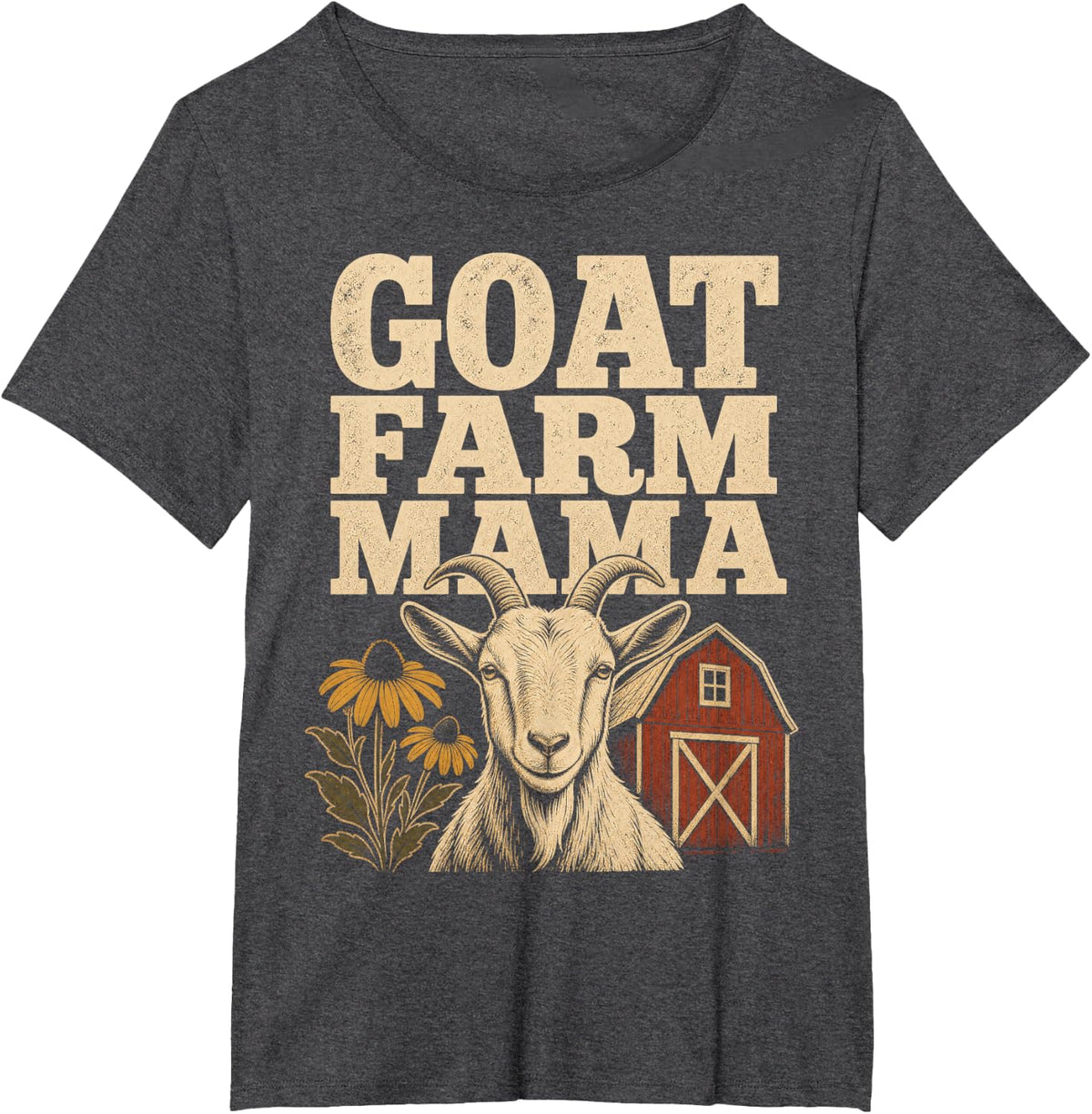 Goat Farm Mama Homestead Mother T-Shirt - Dark Heather Grey