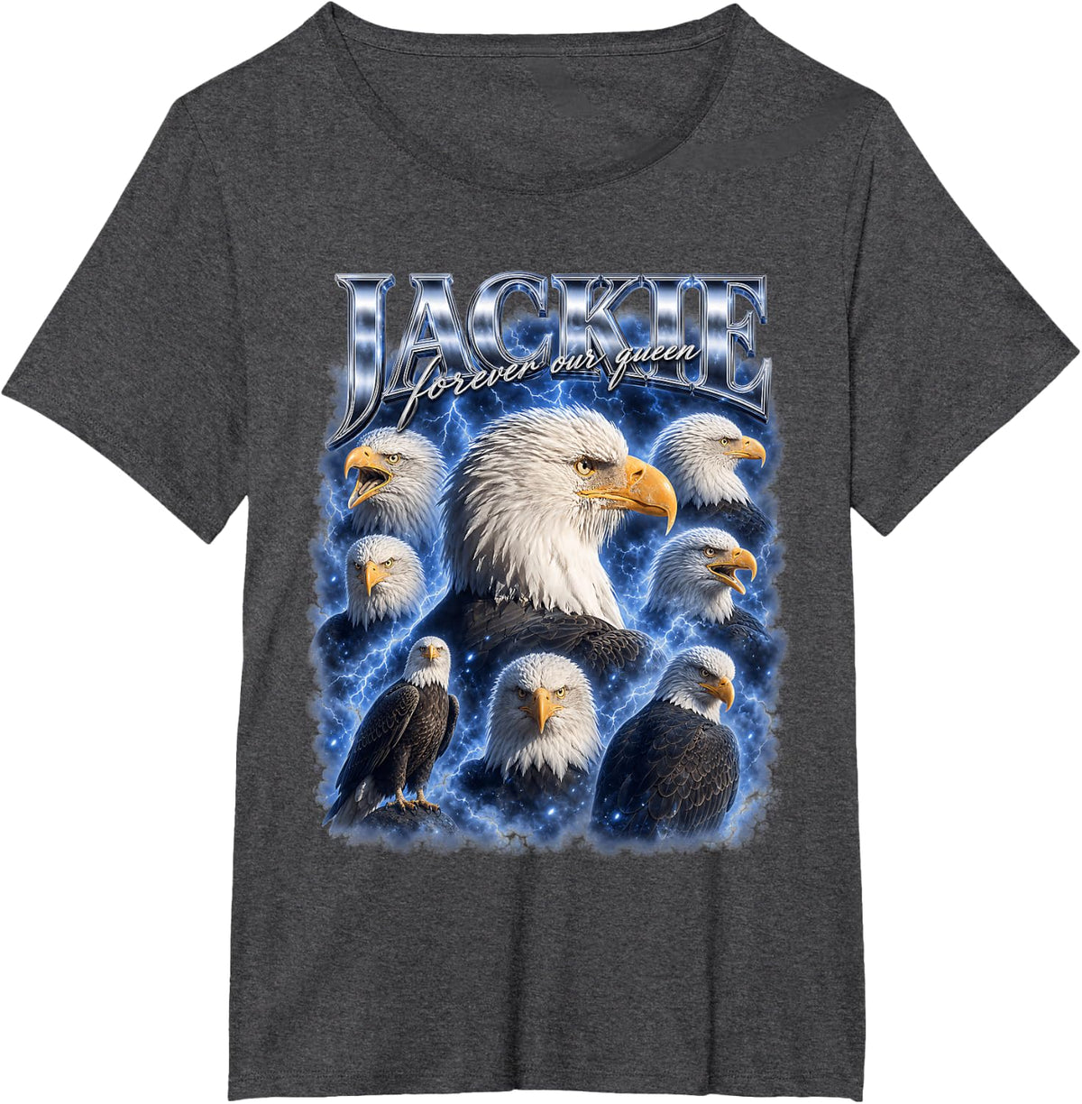 Jackie Bald Eagle Memorial 2012-2026 Big Bear California T-Shirt - Dark Heather Grey