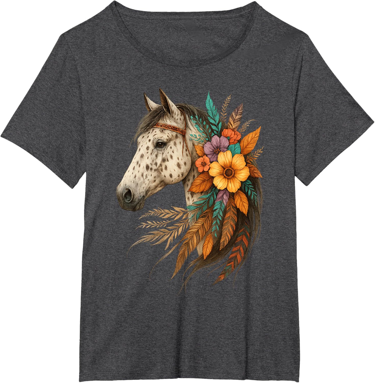 Appaloosa Horse Tee Country Cowgirl Rodeo Style Horses Lover T-Shirt - Dark Heather Grey