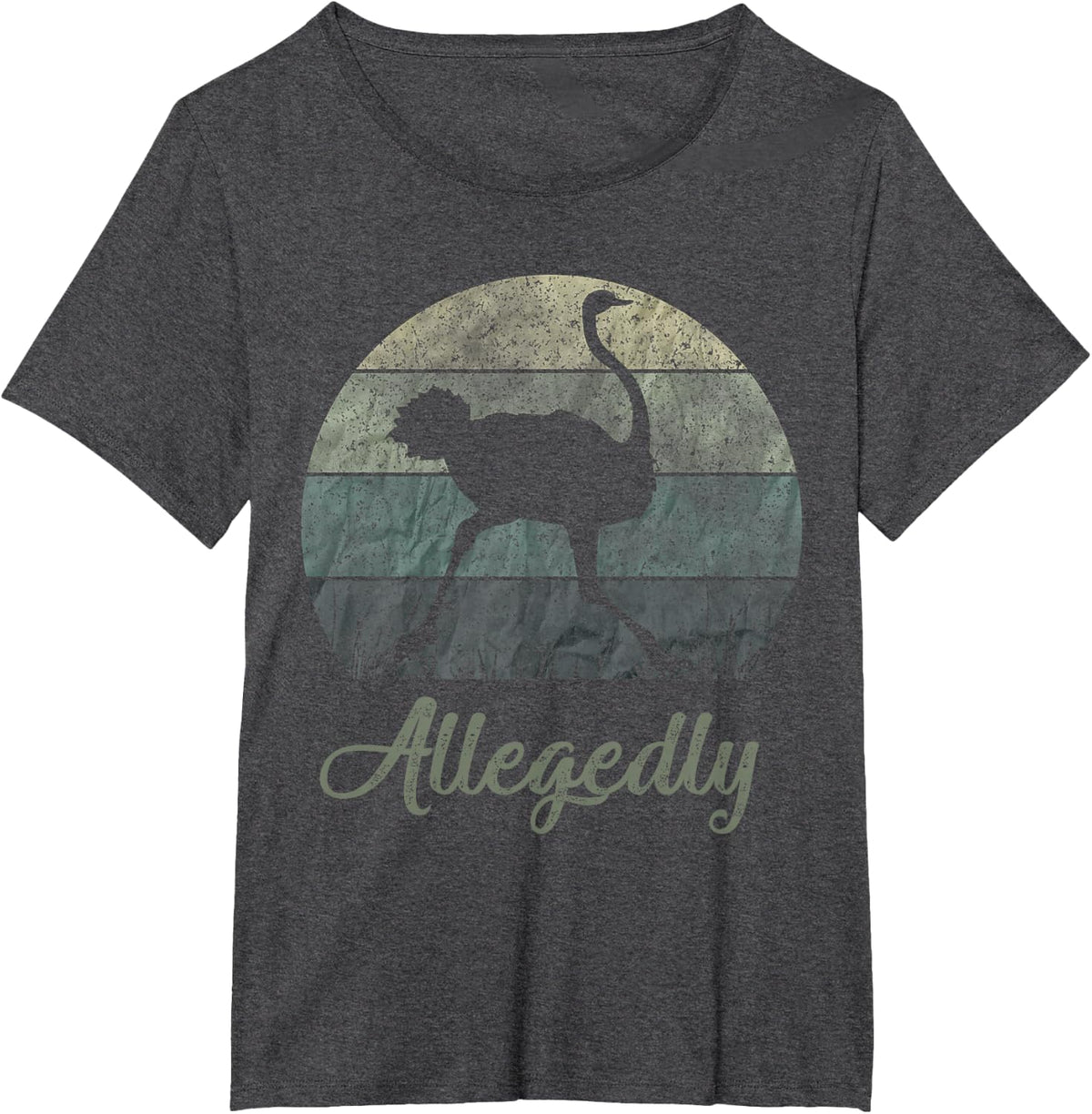 Vintage Allegedly Ostrich T-Shirt OSTRICHES Flightless Bird T-Shirt - Dark Heather Grey