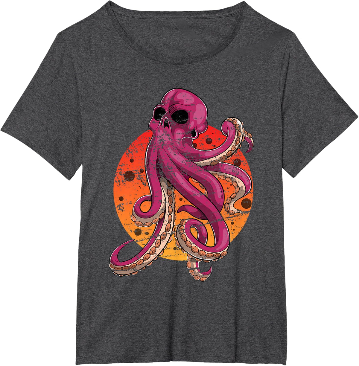 Skeleton Octopus T-Shirt - Dark Heather Grey