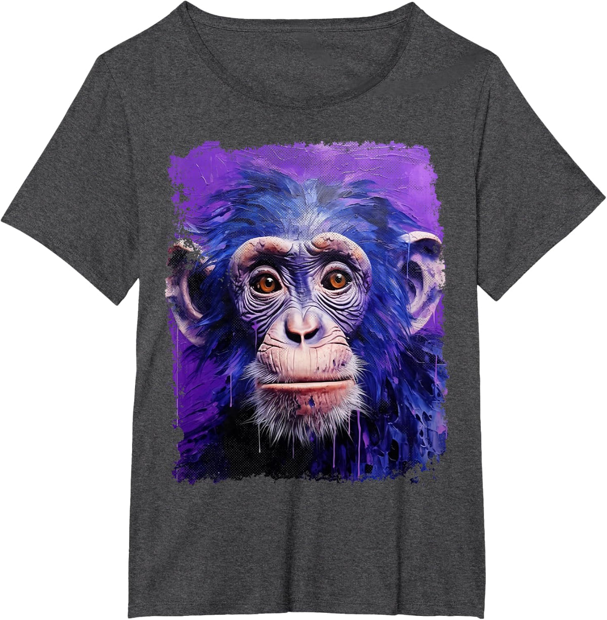 A Monkey Purple T-Shirt - Dark Heather Grey
