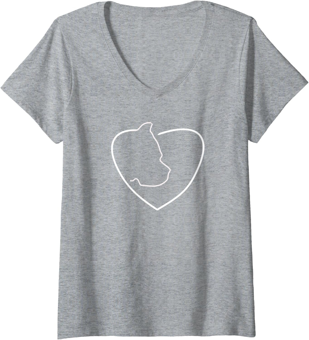 Women's Cane Corso Heart Mom Dog Lover Cane Corso My Heart V-Neck T-Shirt - Heather Grey