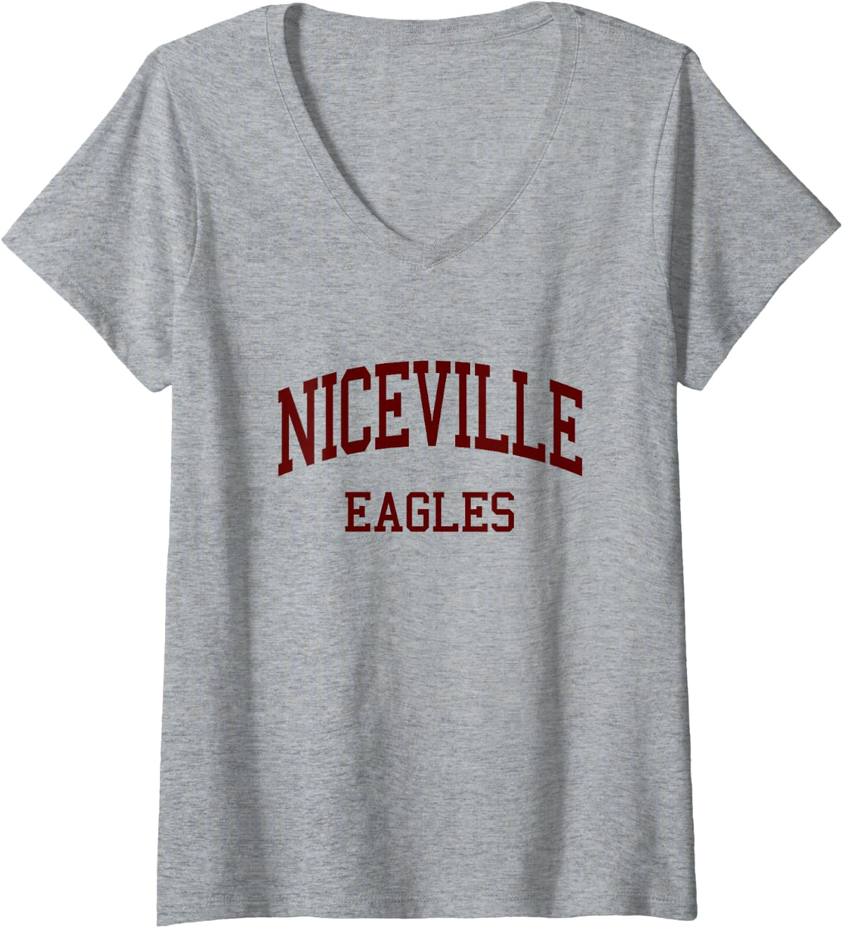 Womens Niceville High School HS Niceville FL Retro V-Neck T-Shirt - Heather Grey