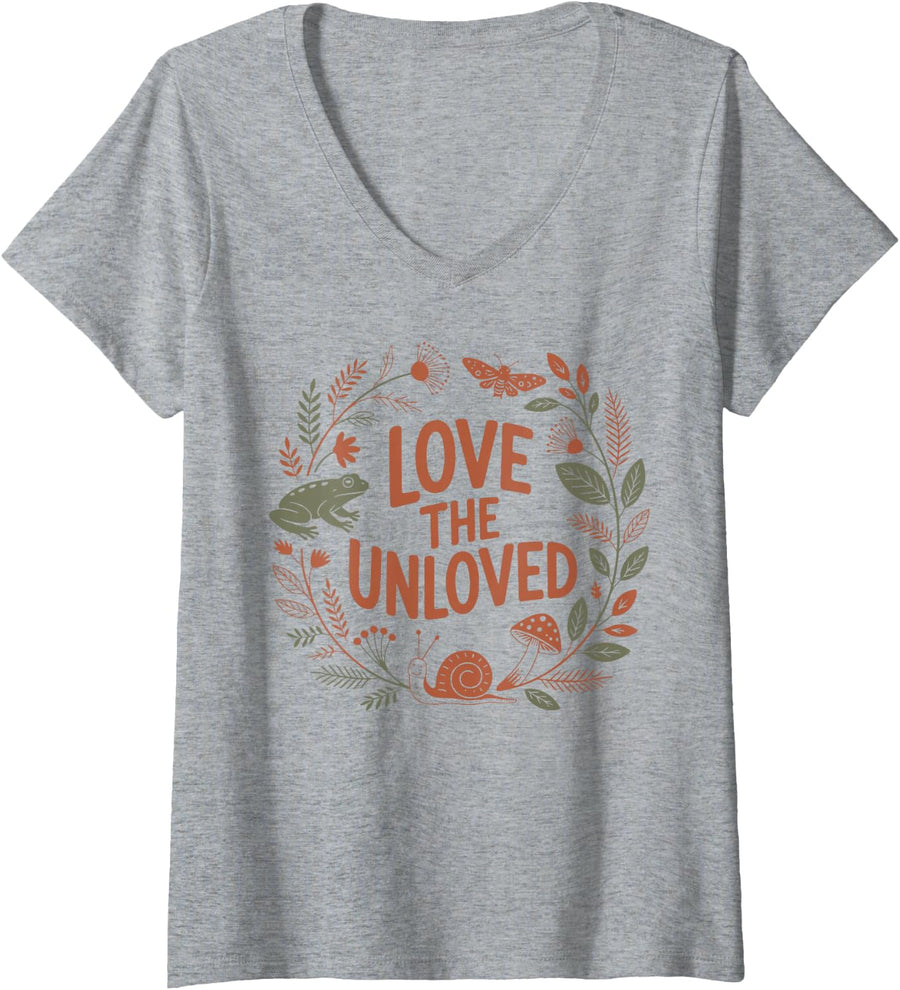 Women's Love the Unloved SPED Motivation for Students and Teachers V-Neck T-Shirt - Heather Grey
