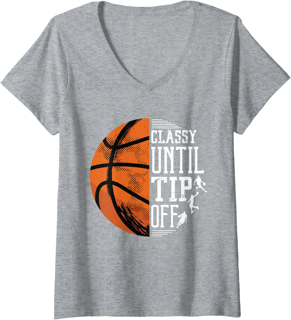 Women's Classy Until Tip Off V-Neck T-Shirt - Heather Grey