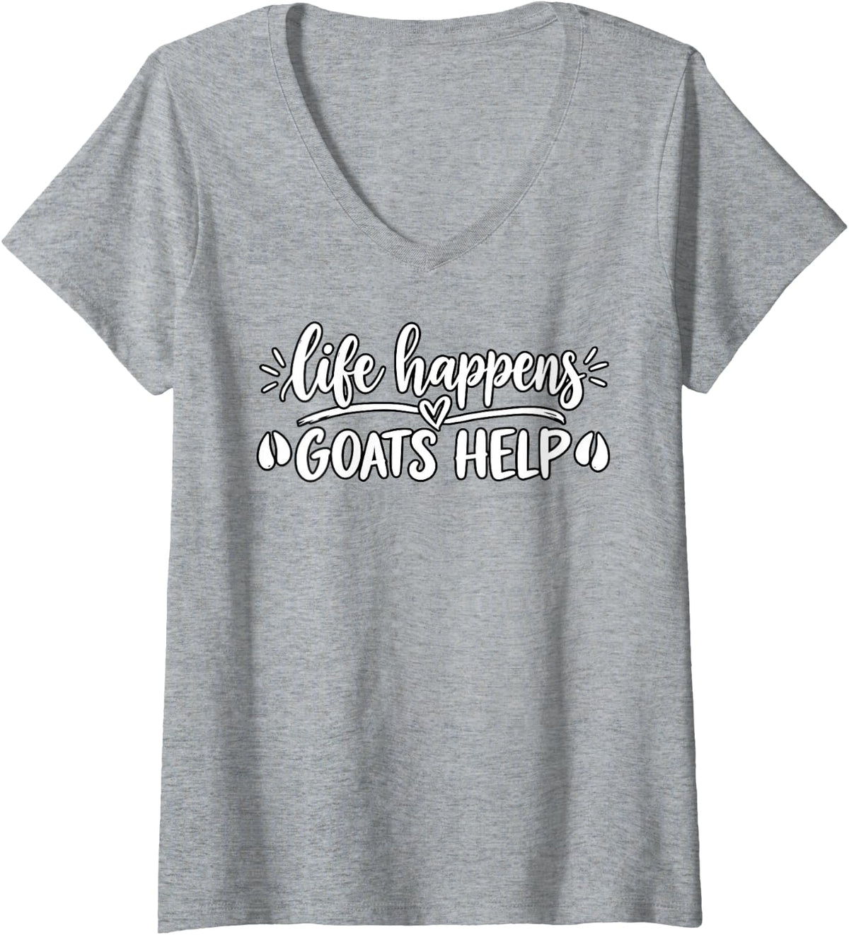 Women's Goat Help V-Neck T-Shirt - Heather Grey