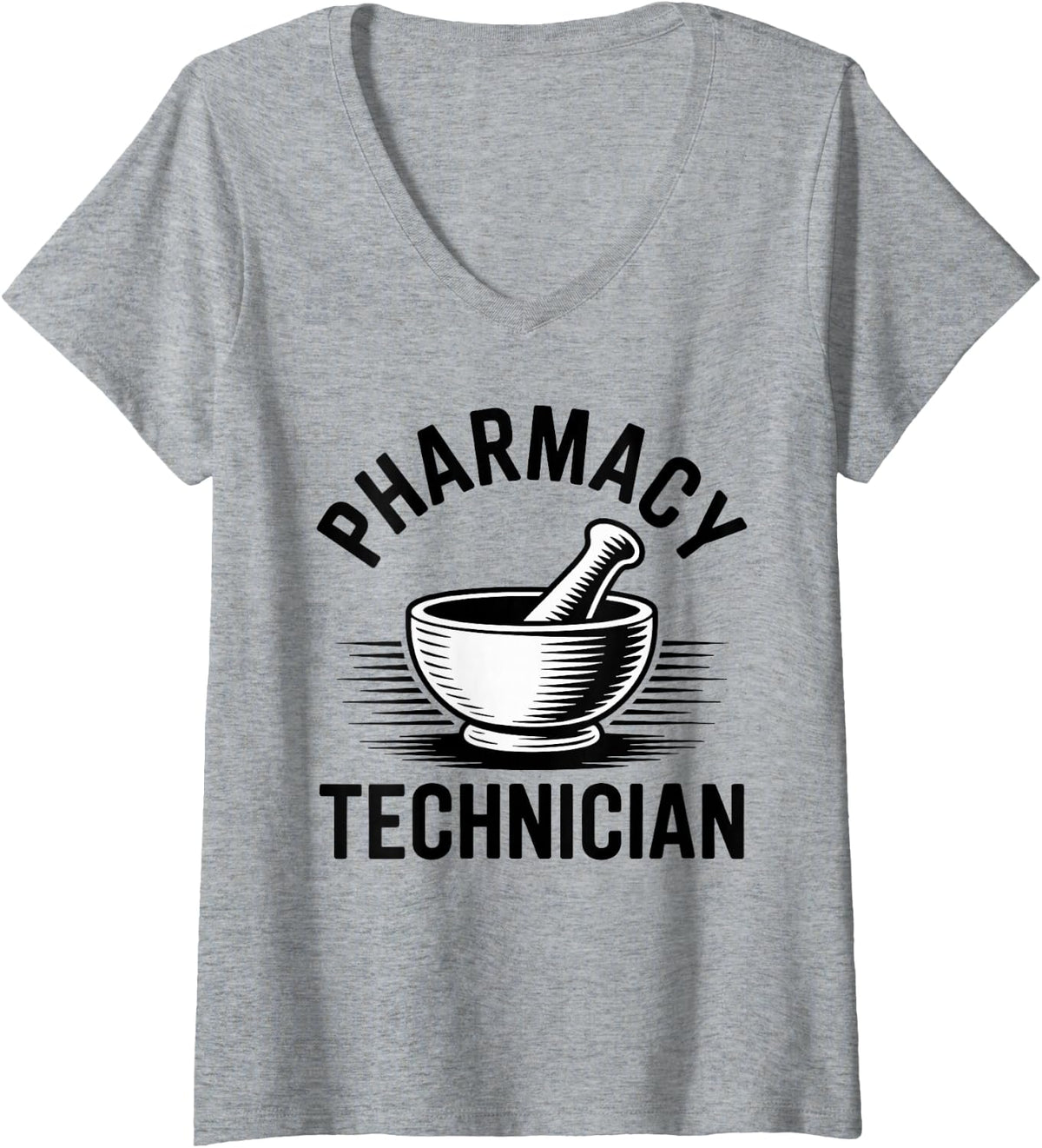 Women's Pharmacy Technician V-Neck T-Shirt - Heather Grey