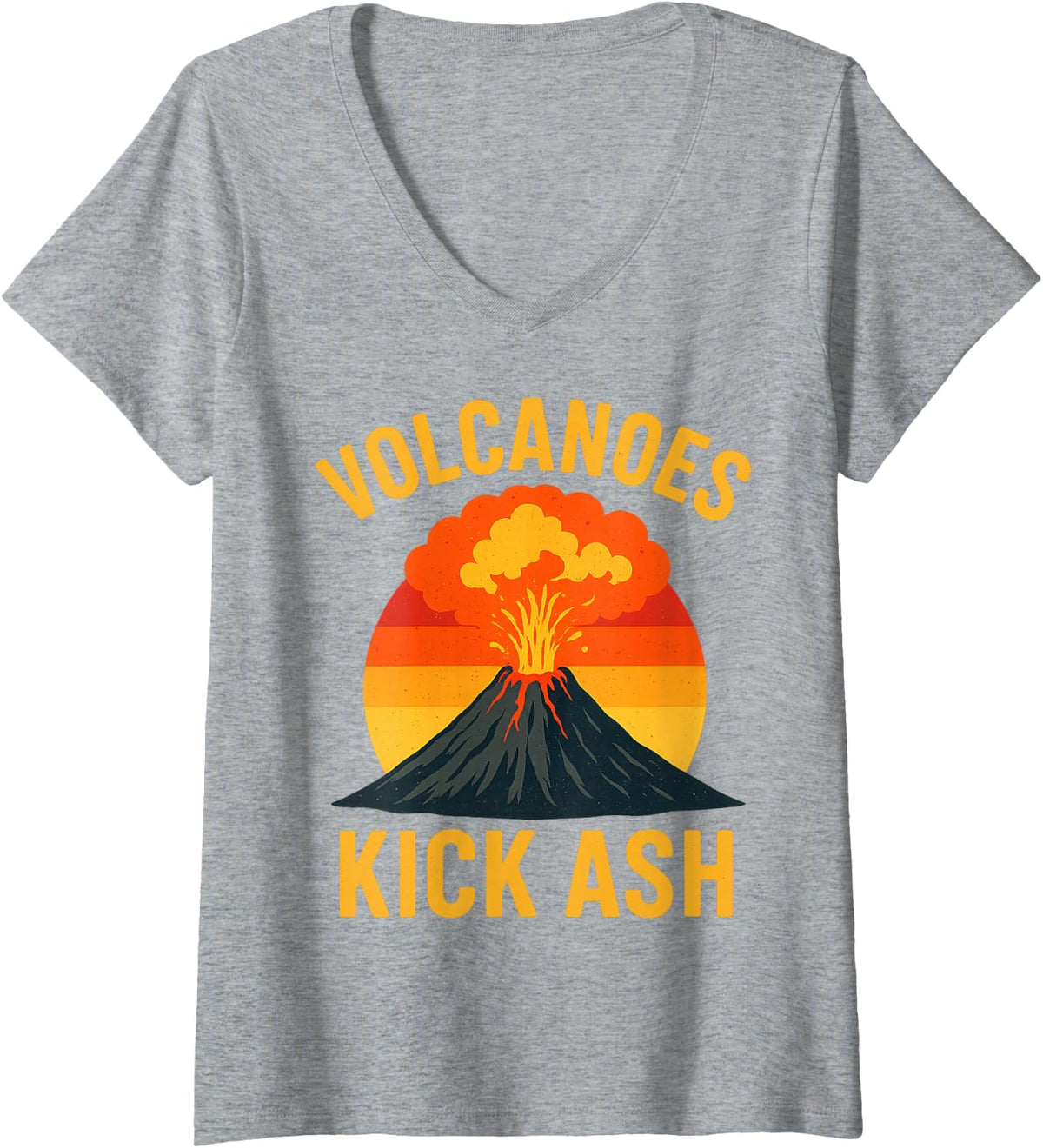 Women's Cool Volcano for Men Women Kids Volcanic Ash Volcano Lover V-Neck T-Shirt - Heather Grey