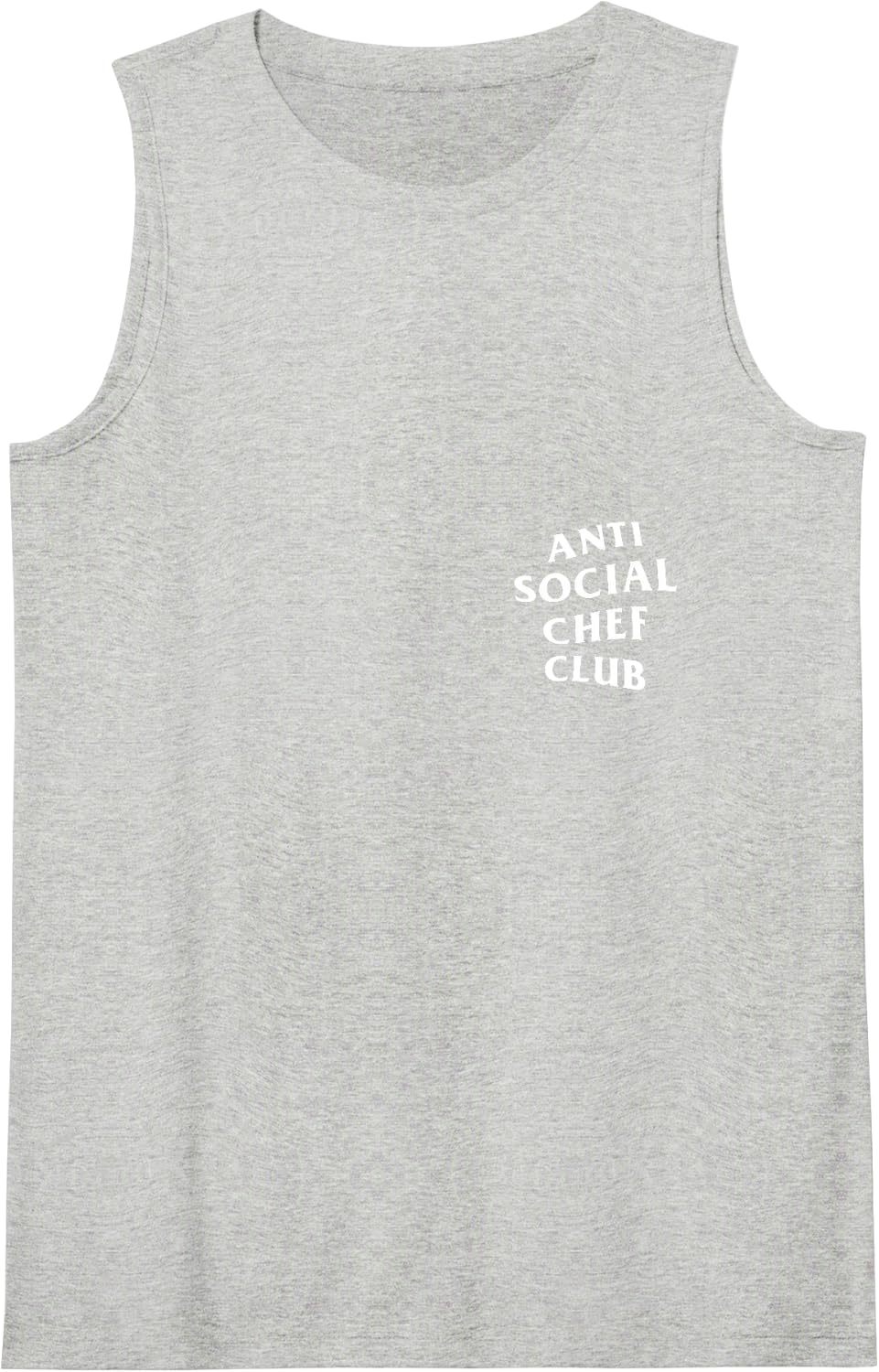 Anti Social Chef Club White Logo (Front + Back Printed) Tank Top - Heather Grey