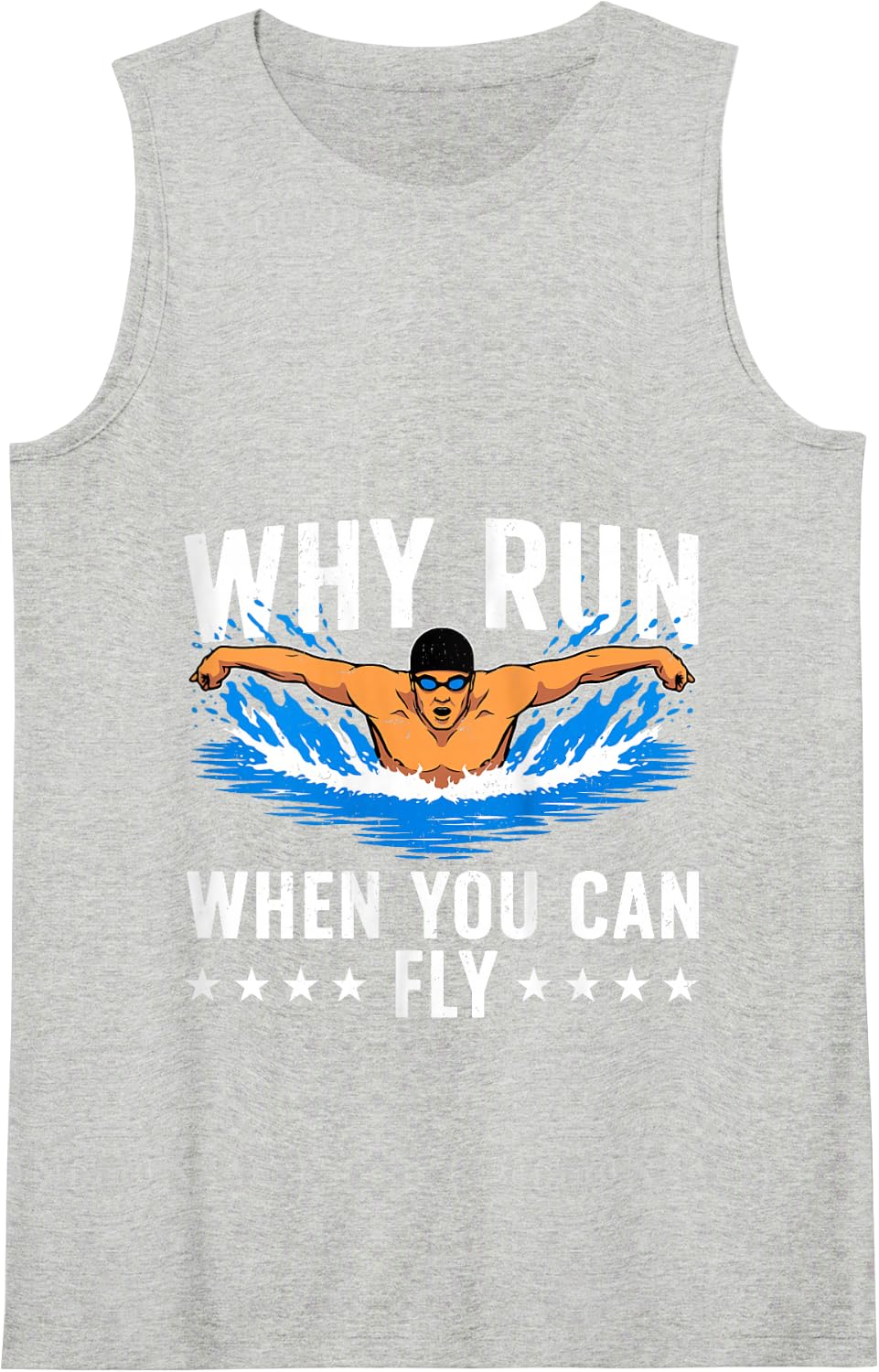 Funny Swimming Art for Men Women Swim Coach Swimmer Swimming Tank Top - Heather Grey