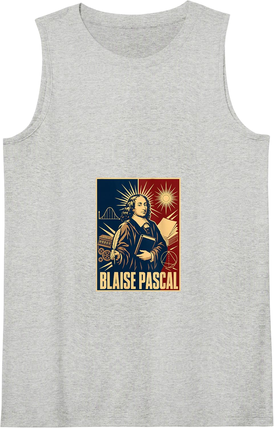 Blaise Pascal Mathematics Philosophy Science Tank Top - Heather Grey