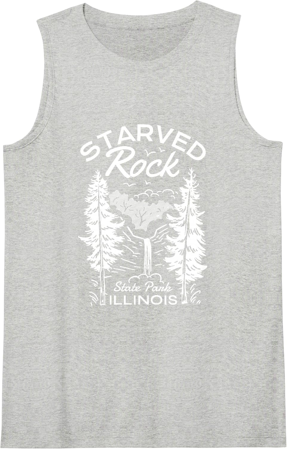 Starved Rock State Park Illinois Nature Sleeveless Tank Top - Heather Grey