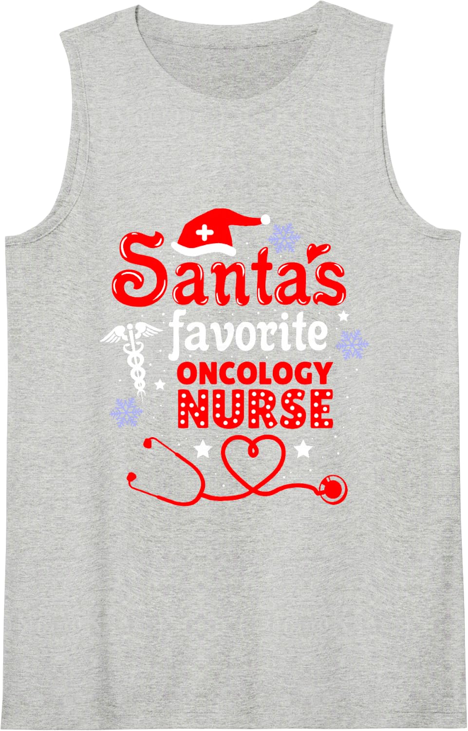 Santas Favorite Oncology Nurse Christmas Tank Top - Heather Grey