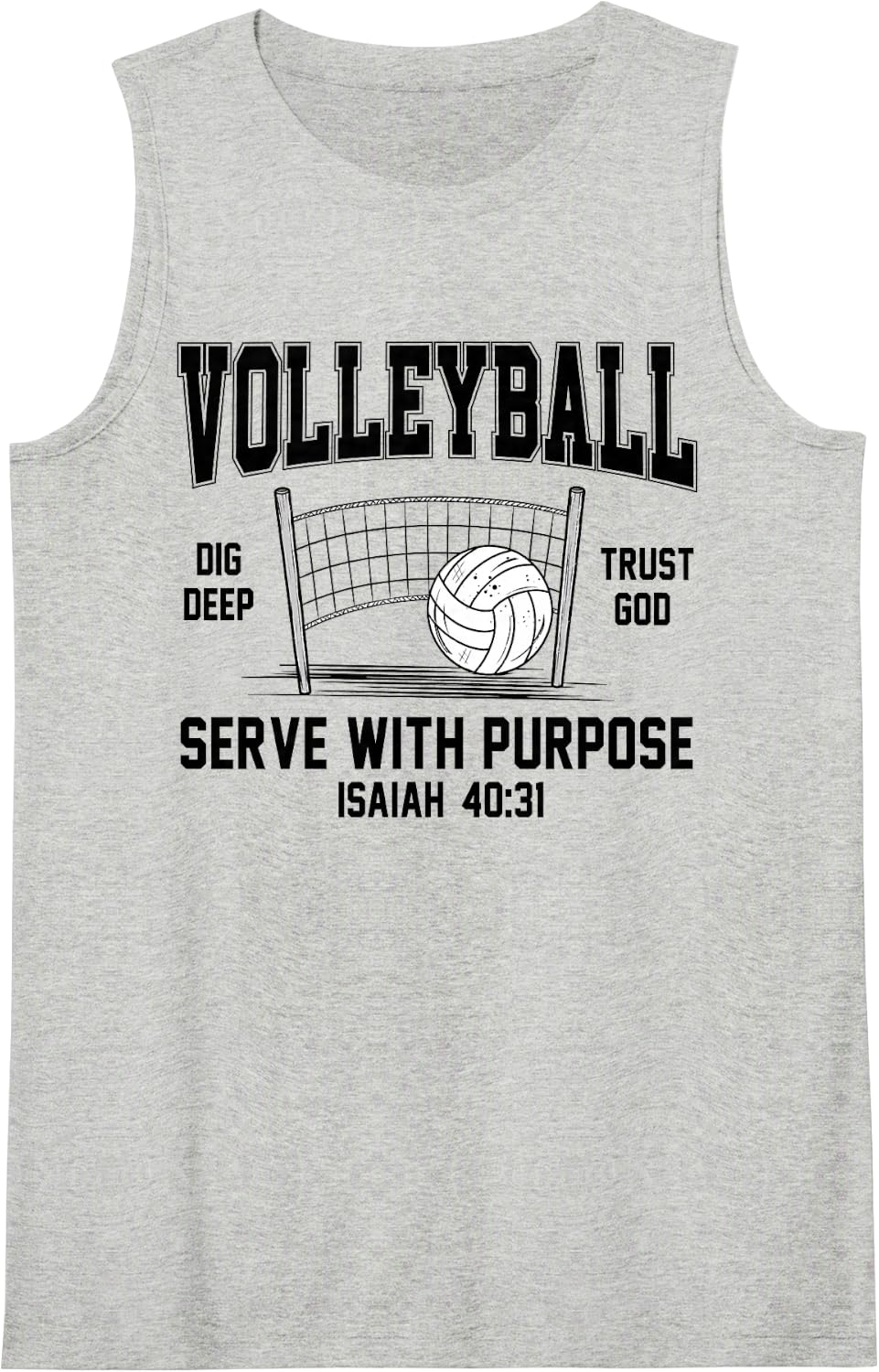 Volleyball Serve with Purpose Faith Christian Volleyball Mom Tank Top - Heather Grey