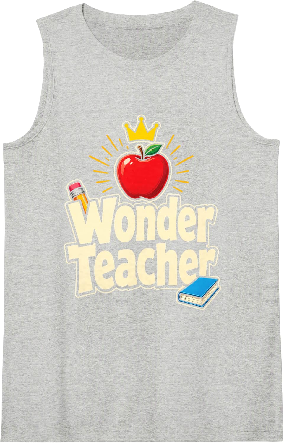 Elementary School Wonder Teacher Gift Appreciation Sleeveless Tank Top - Heather Grey