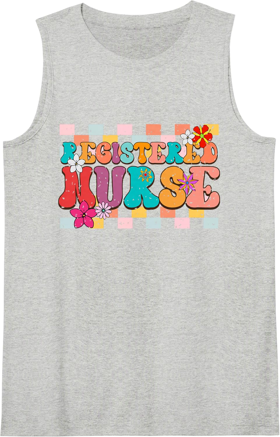 Registered Nurse for Student Nurse RN Groove Design Sleeveless Tank Top - Heather Grey