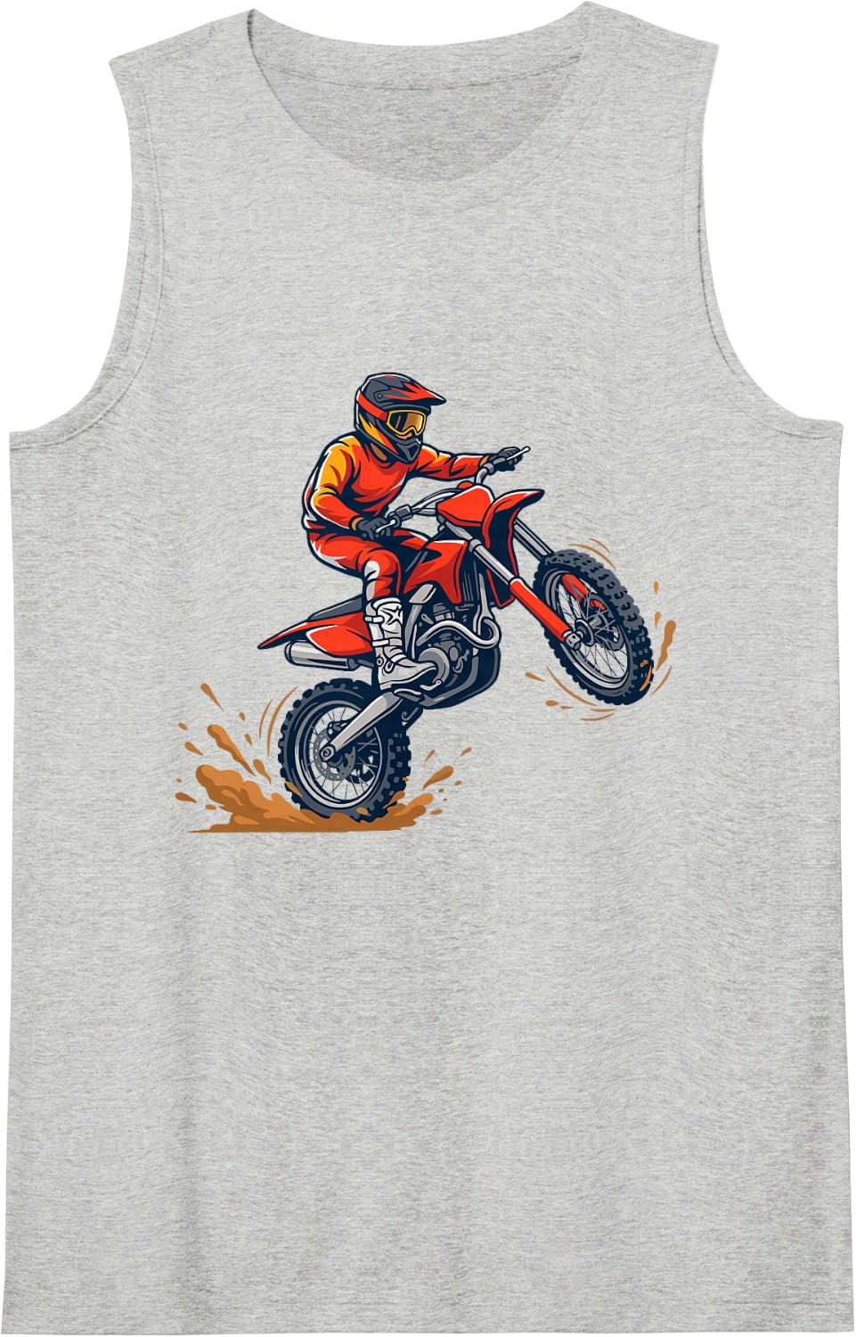 Kids Dirt Bike Tank Top - Heather Grey