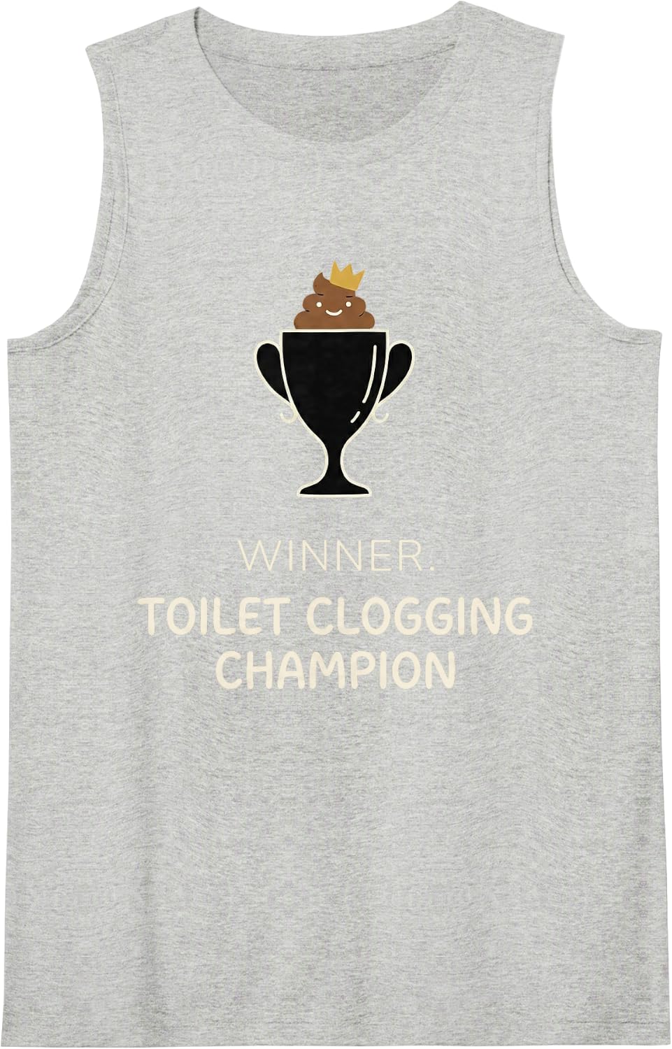 Undefeated Massive Dump Division Toilet Clogging Champion Tank Top - Heather Grey