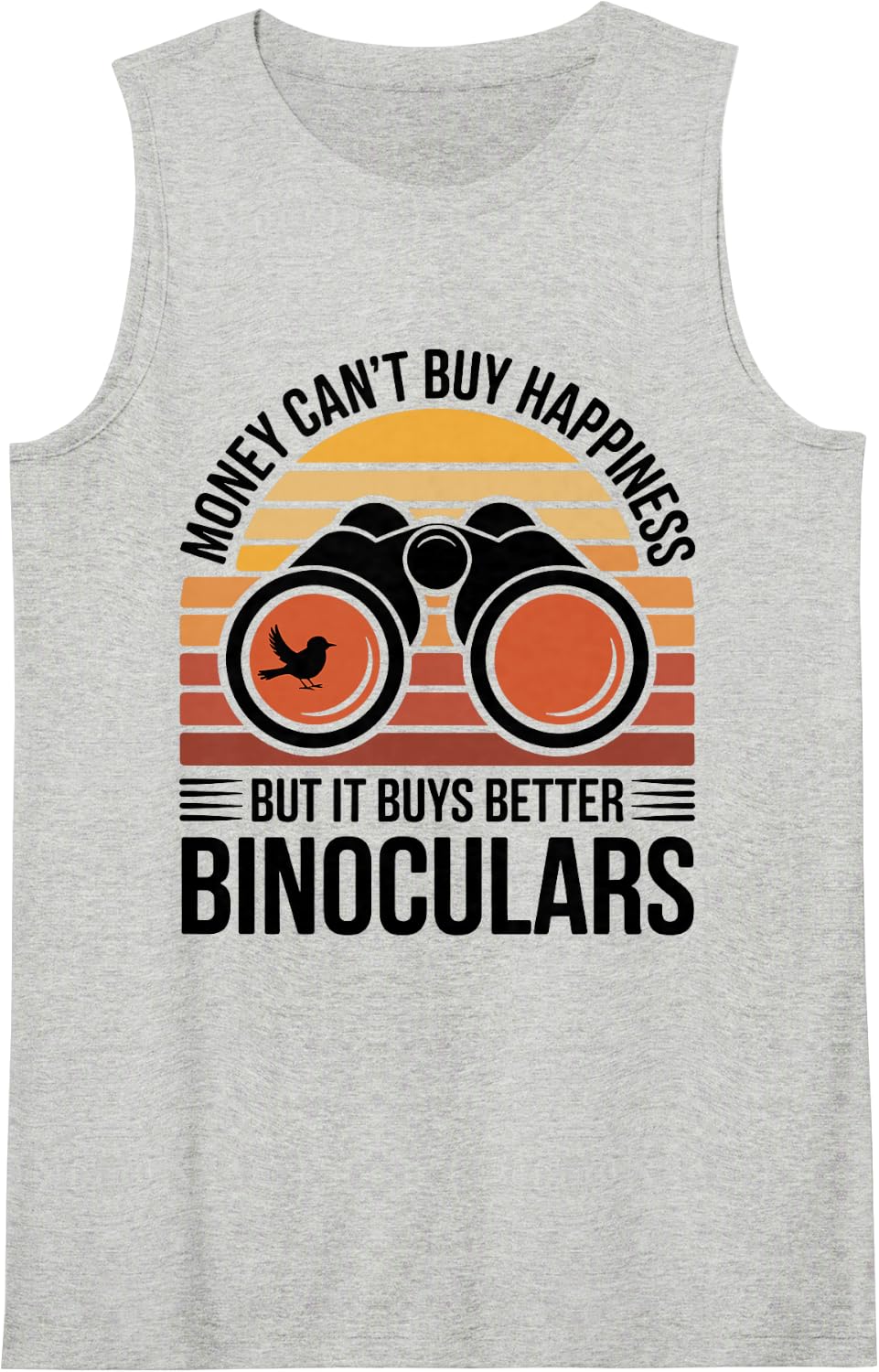 Money Can't Buy Happiness Funny Birdwatching Birder Sleeveless Tank Top - Heather Grey
