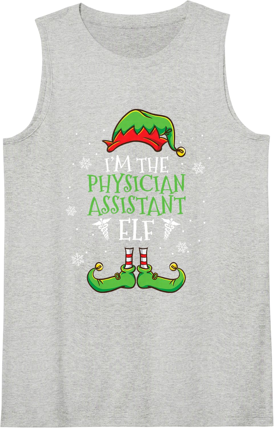 Im The Physician Assistant Elf Christmas Tank Top - Heather Grey