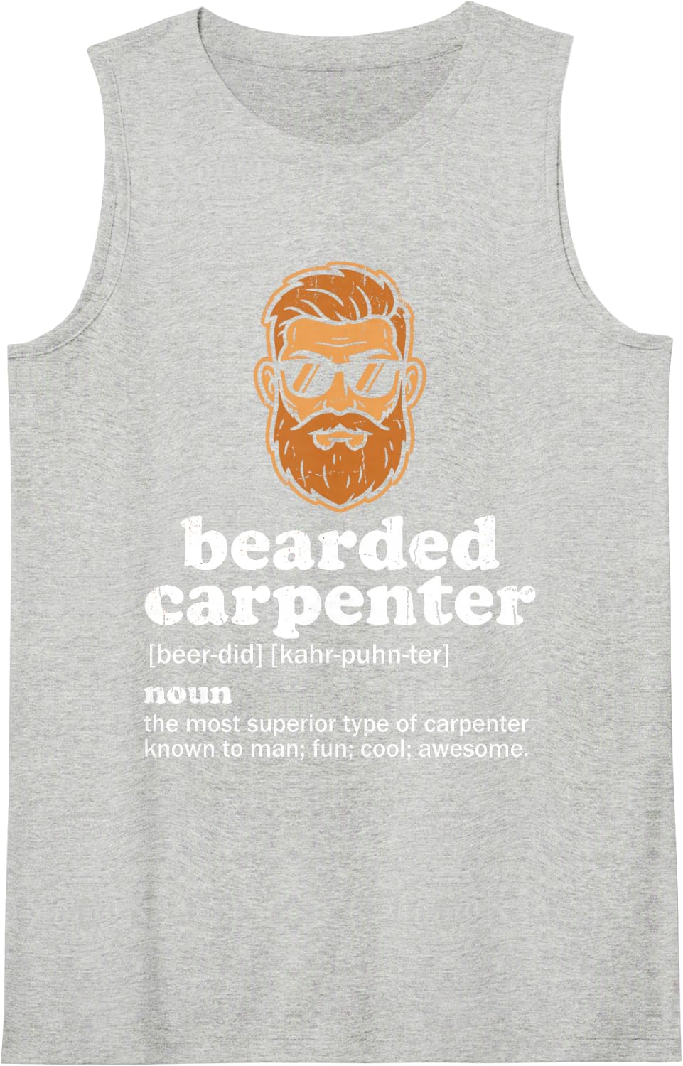 Bearded Carpenter Funny Woodworker Carpentry Woodworking Tee Sleeveless Tank Top - Heather Grey