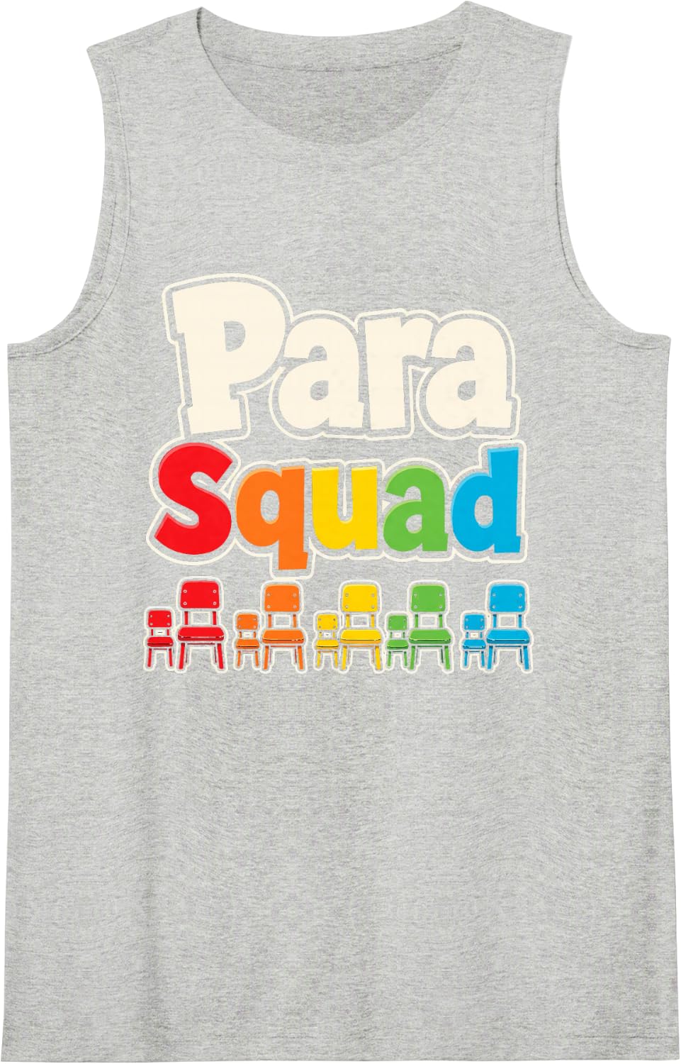 para Squad Paraprofessional Elementary School Aide Gift Sleeveless Tank Top - Heather Grey