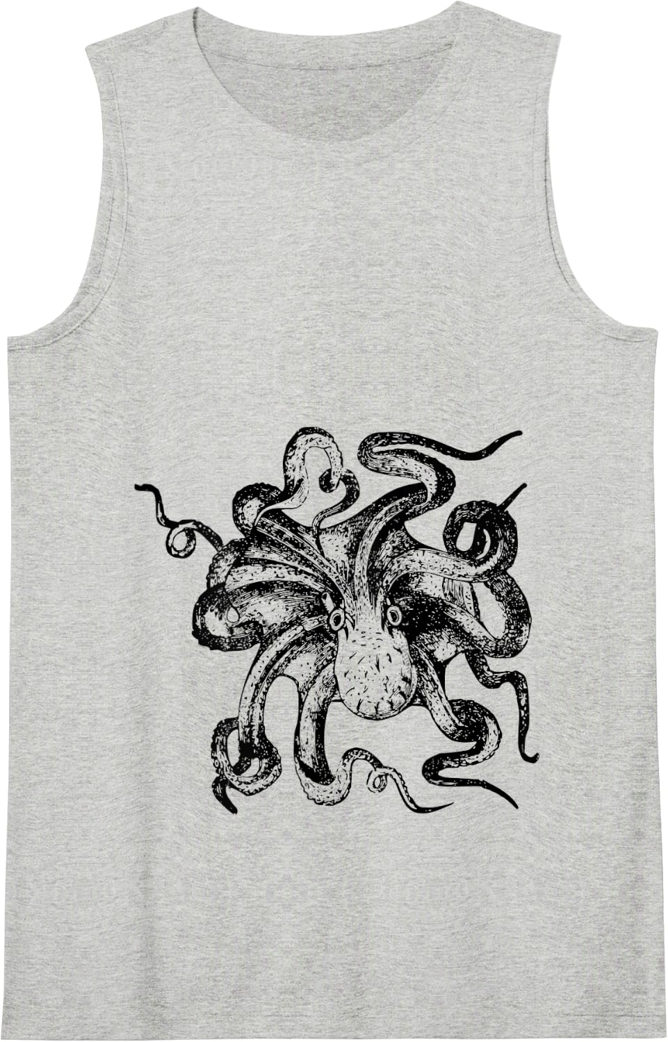 Ocean Kraken Octopus Tank Top - Heather Grey