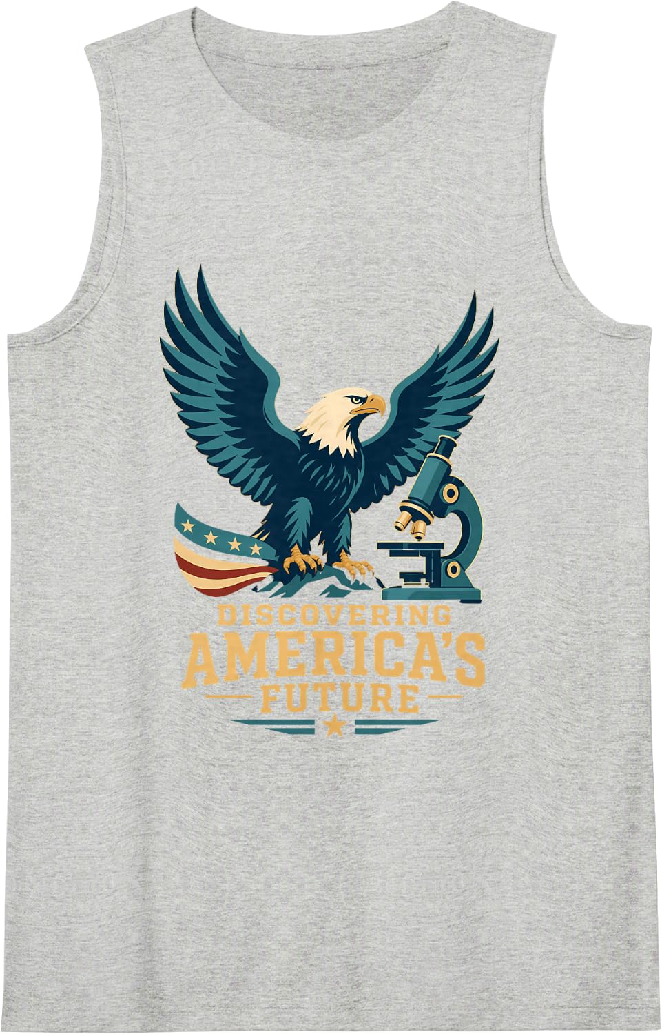 Bald Eagle Microscope Discovering America Future Tank Top - Heather Grey