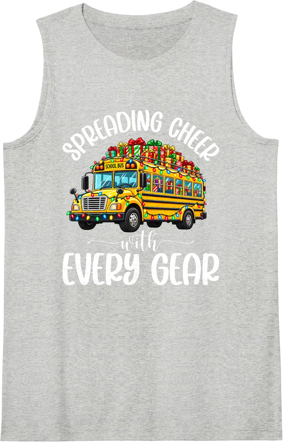 Christmas School Bus Driver Xmas Party Bus Drivers Sleeveless Tank Top - Heather Grey