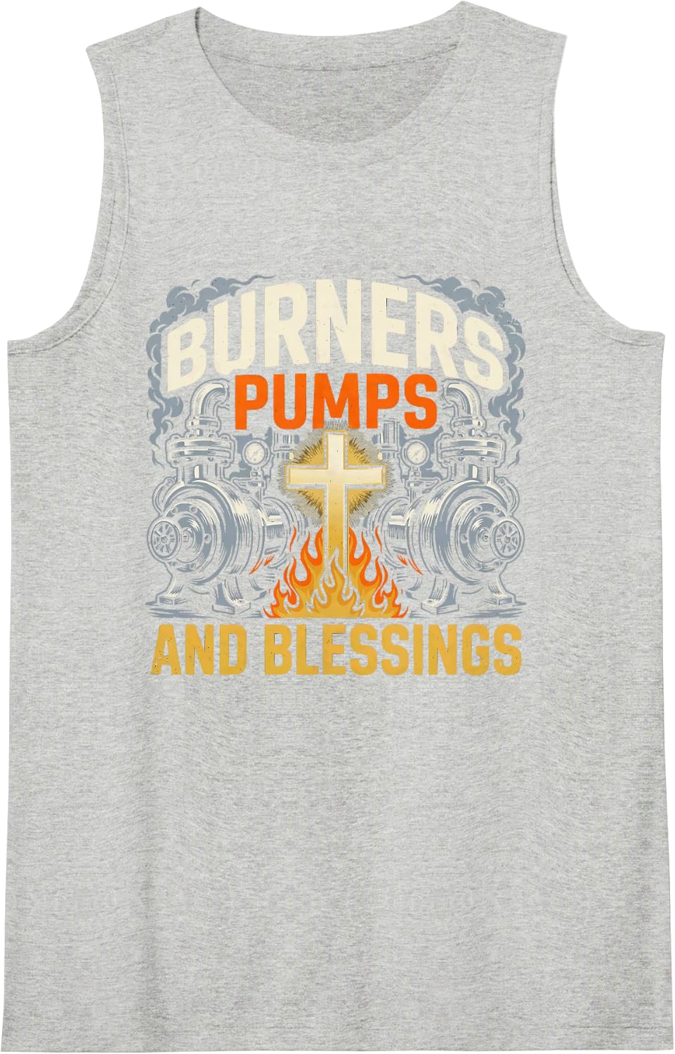 Christian Boiler Technician Jesus Christ Cooling Ventilation Sleeveless Tank Top - Heather Grey