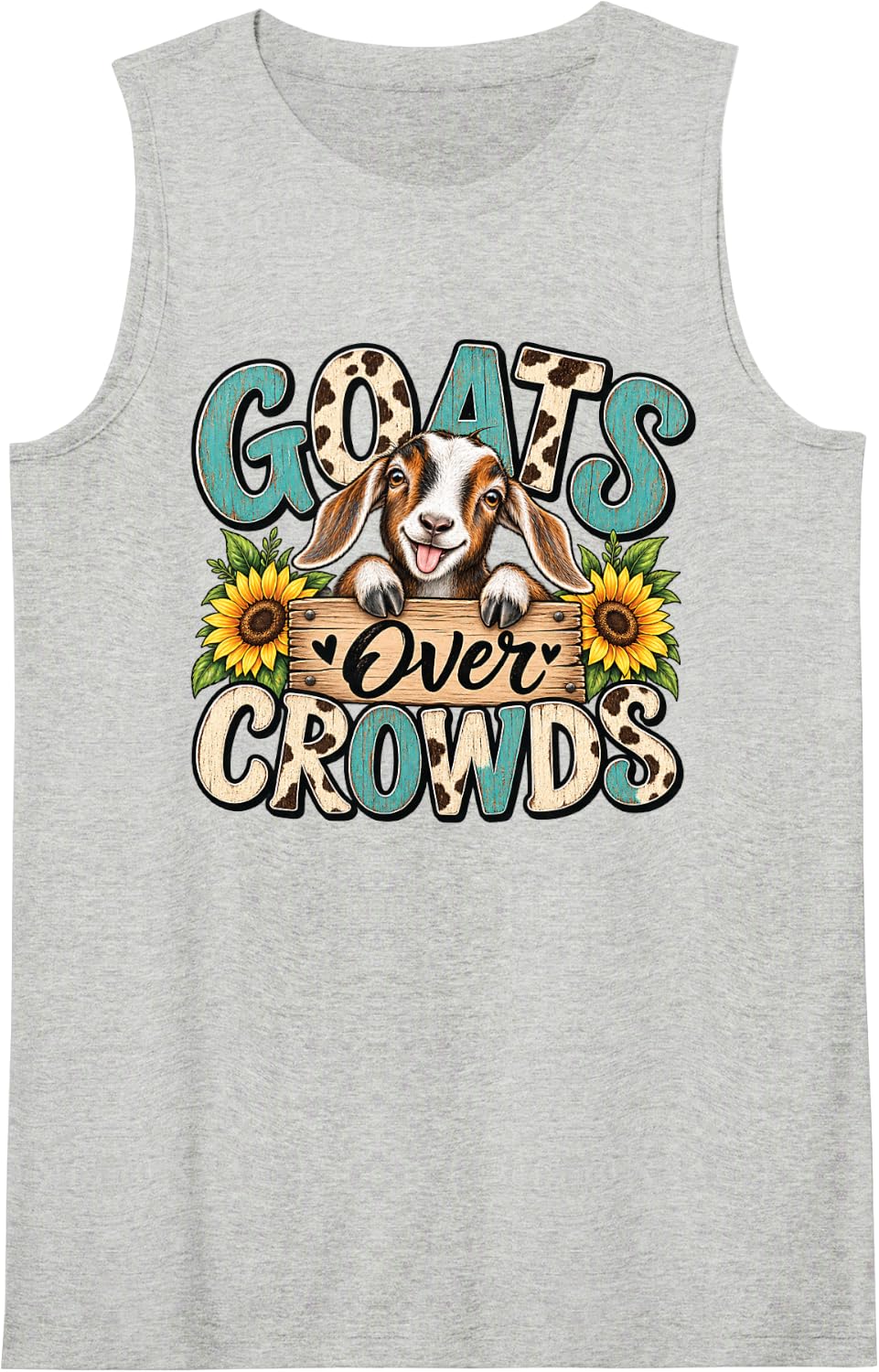 Goats Over Crowds Sleeveless Tank Top - Heather Grey