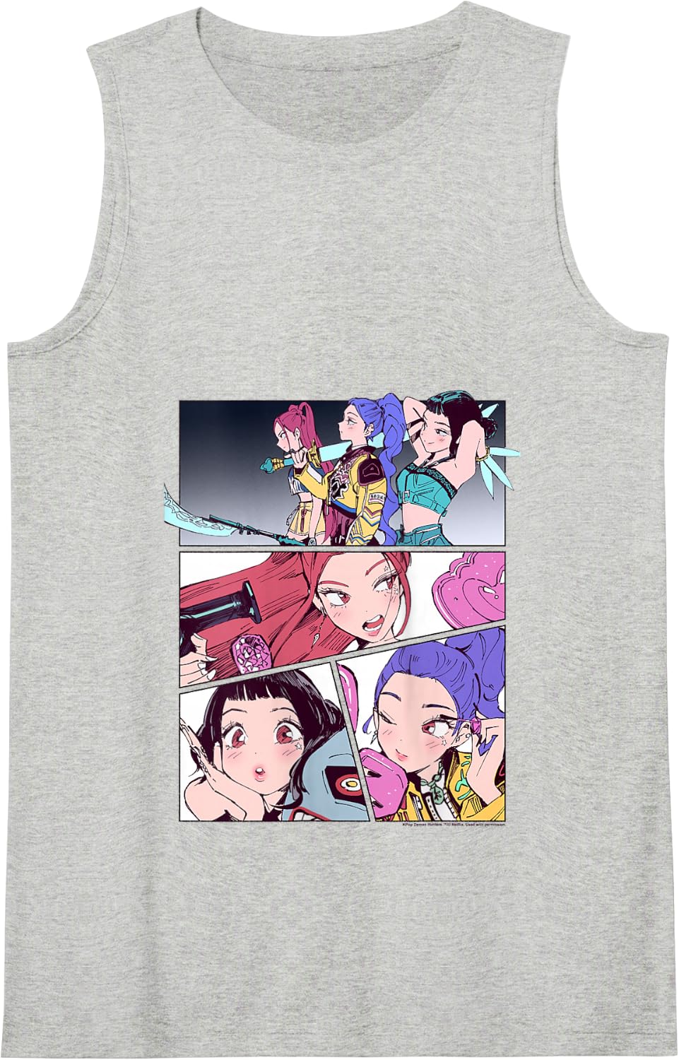 Kpop Demon Hunters Huntrix Manhwa Panels Poster Tank Top - Heather Grey