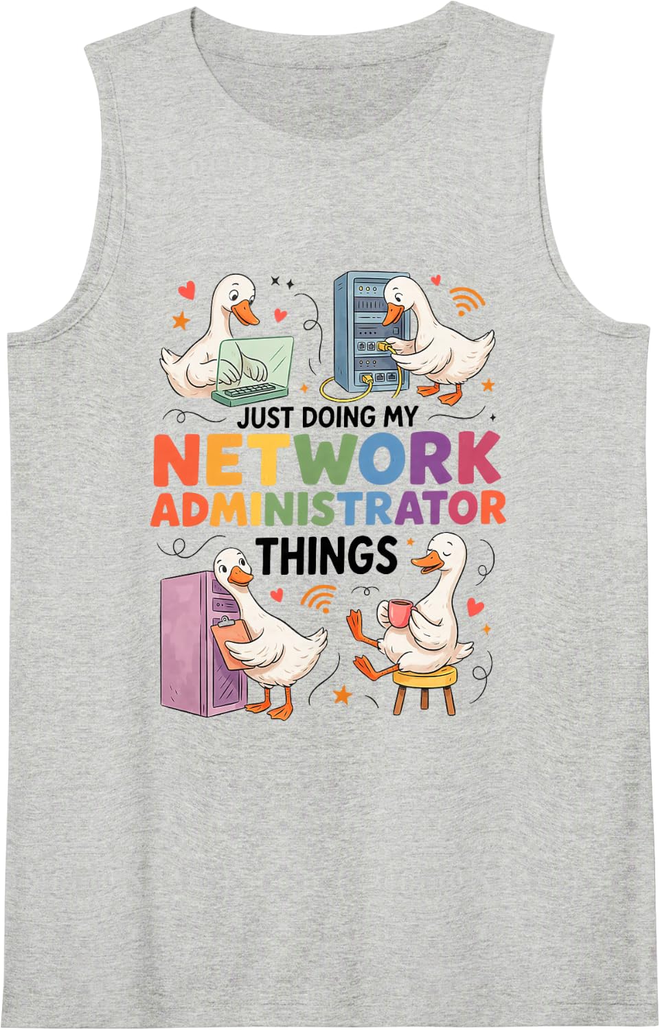 Network Administrator Sysadmin Network Management Networking Sleeveless Tank Top - Heather Grey