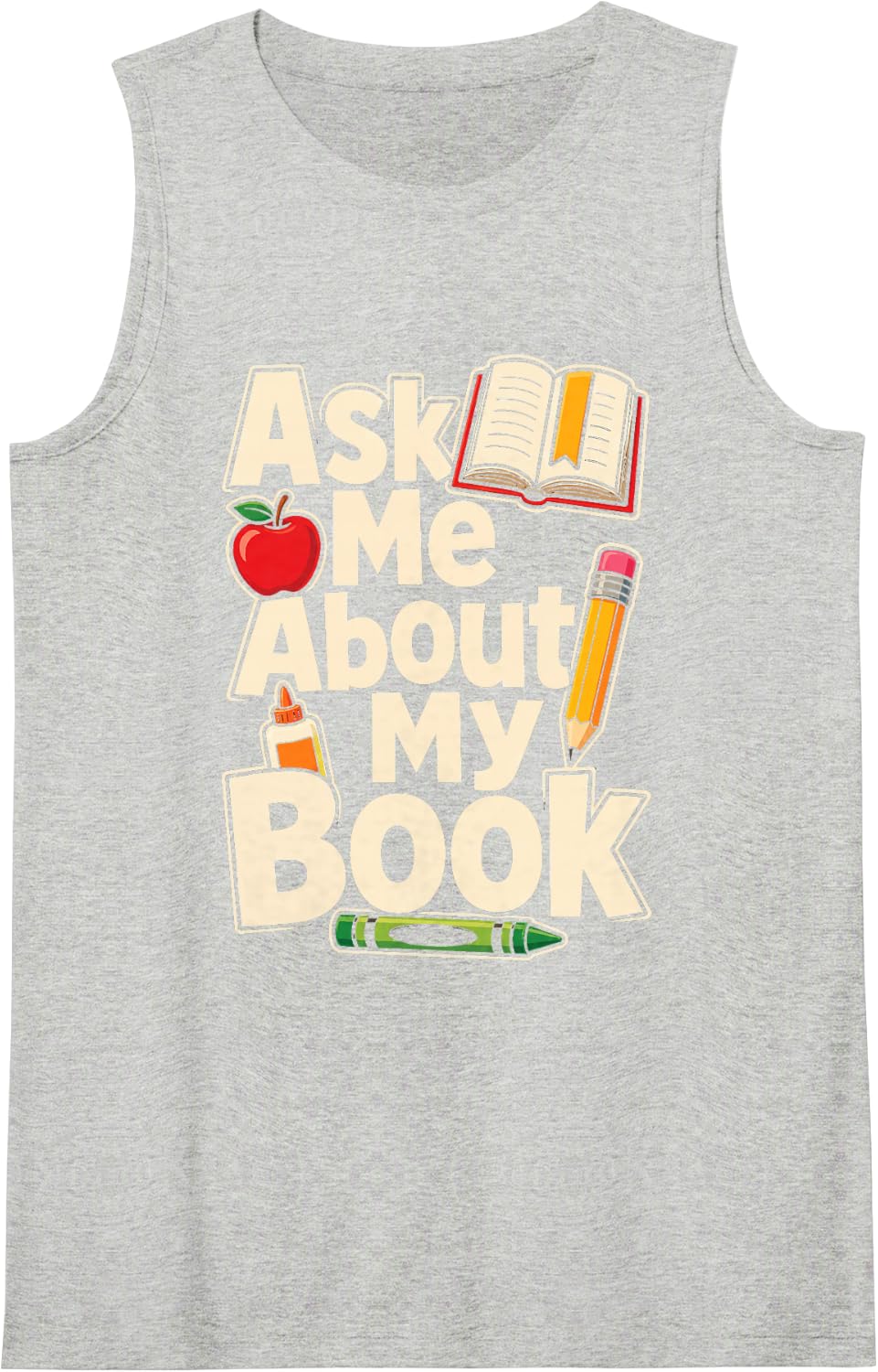 Reading Teacher Literacy Specialist Elementary Book Lover Sleeveless Tank Top - Heather Grey