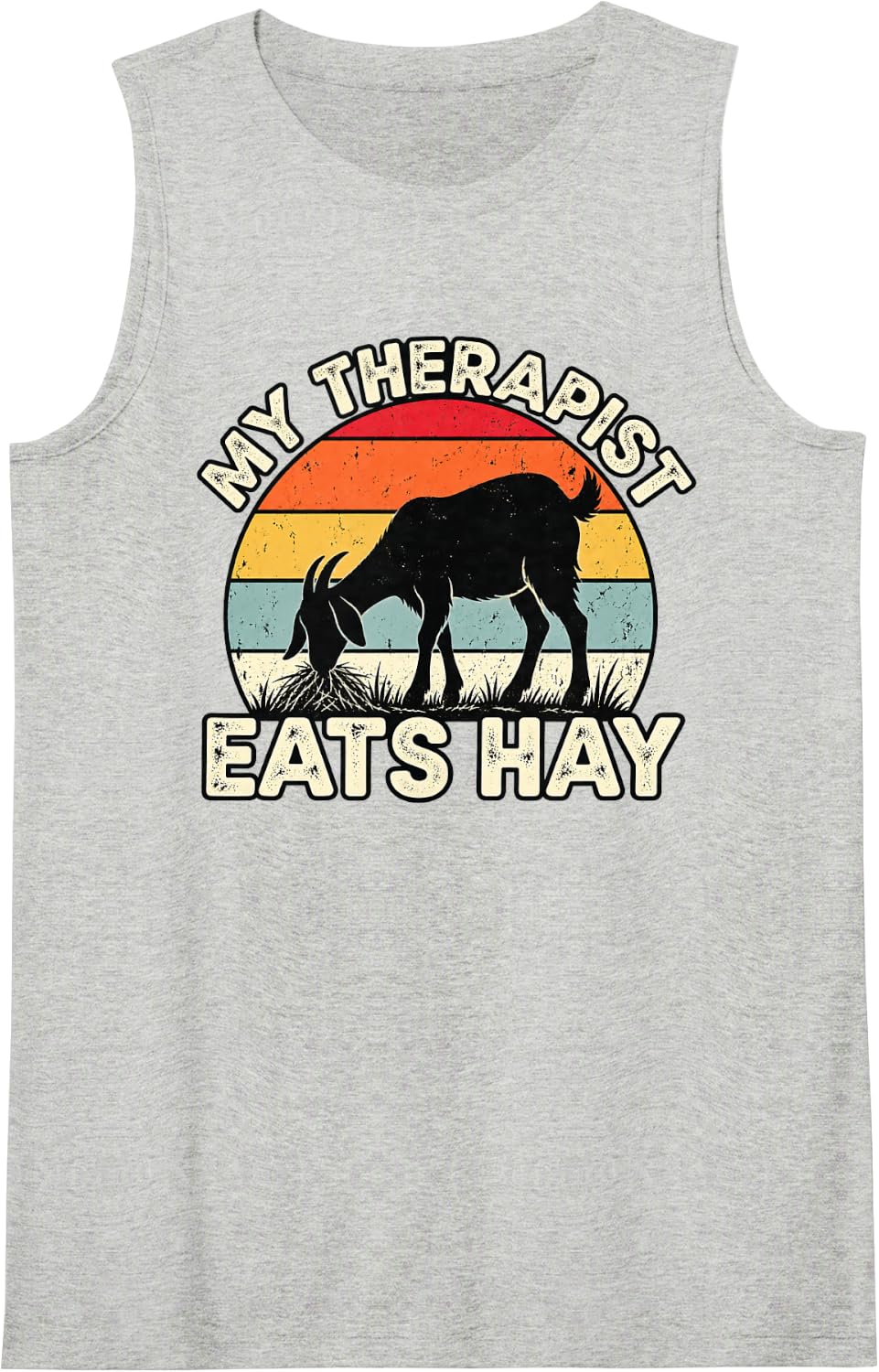 Funny My Goats eats hay Sleeveless Tank Top - Heather Grey