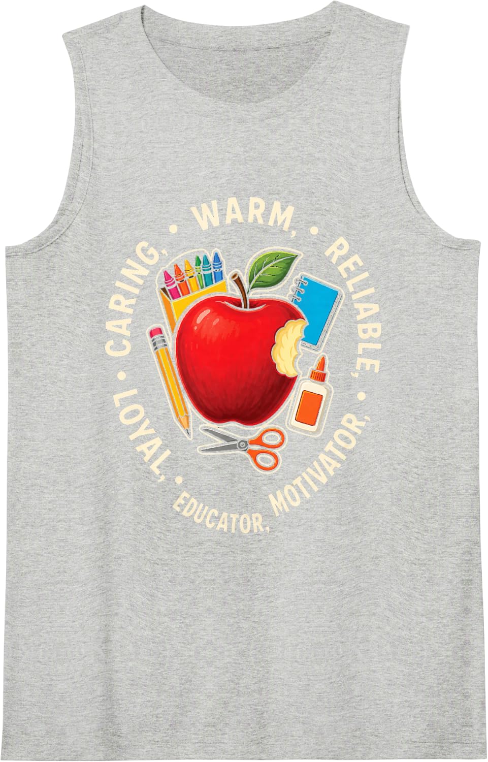 Elementary Teacher Warm Reliable Motivator Educator Loyal Sleeveless Tank Top - Heather Grey
