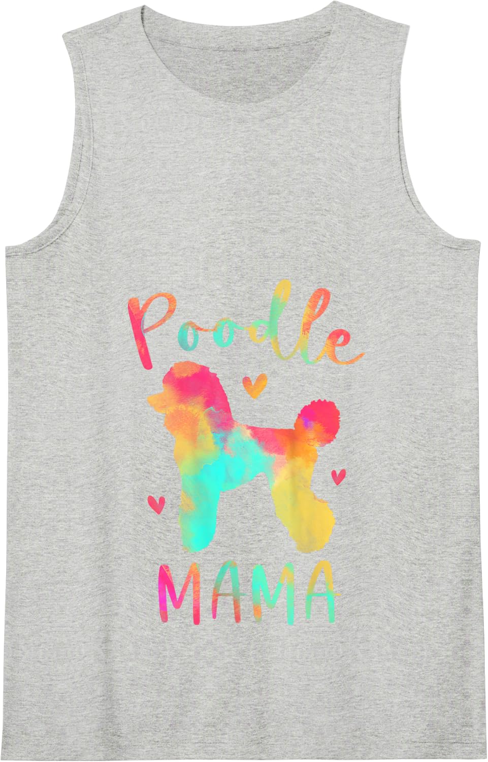 Poodle Mama Colorful Poodle Gifts Dog Mom Tank Top - Heather Grey