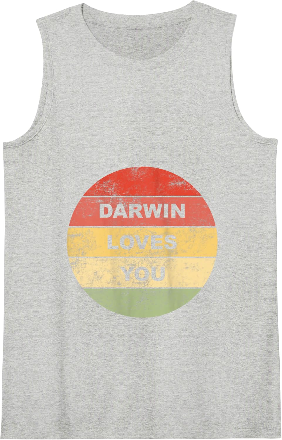 Darwin Loves You Atheist Pro Science Non Religious Vintage Tank Top - Heather Grey