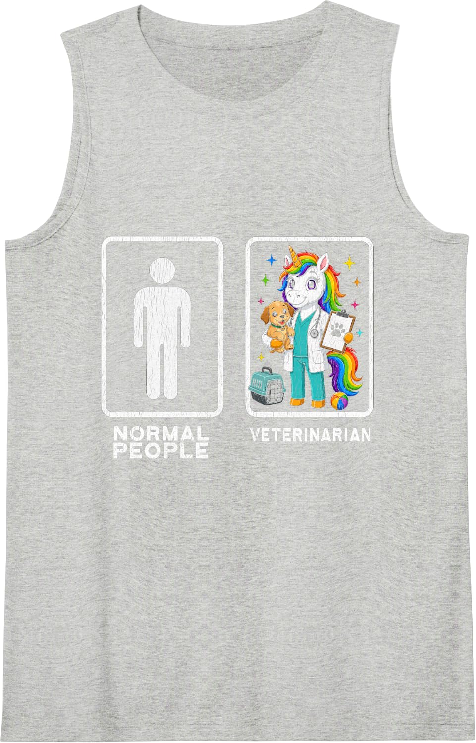 Veterinarian Unicorn Sleeveless Tank Top - Heather Grey