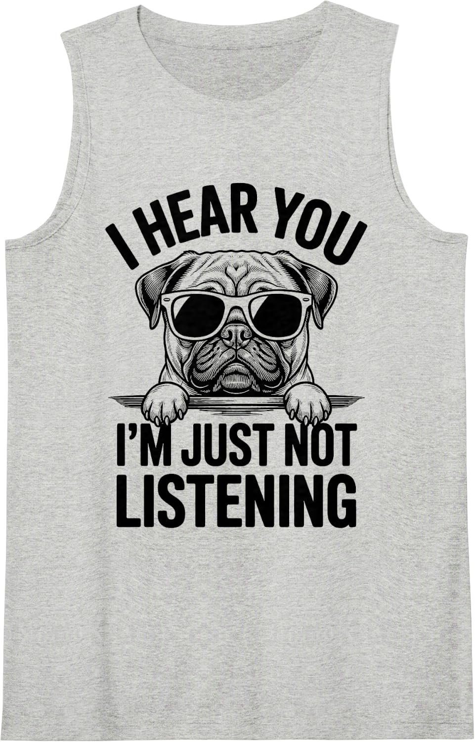Pug Funny Pug Tank Top - Heather Grey
