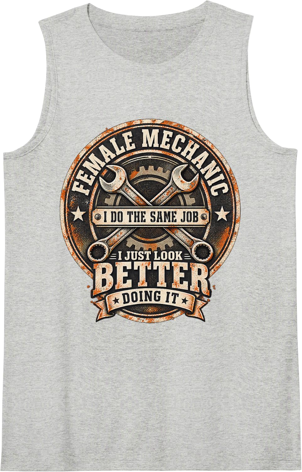Female Mechanic Girl Funny Mechanic Women Mechanics Girl Sleeveless Tank Top - Heather Grey