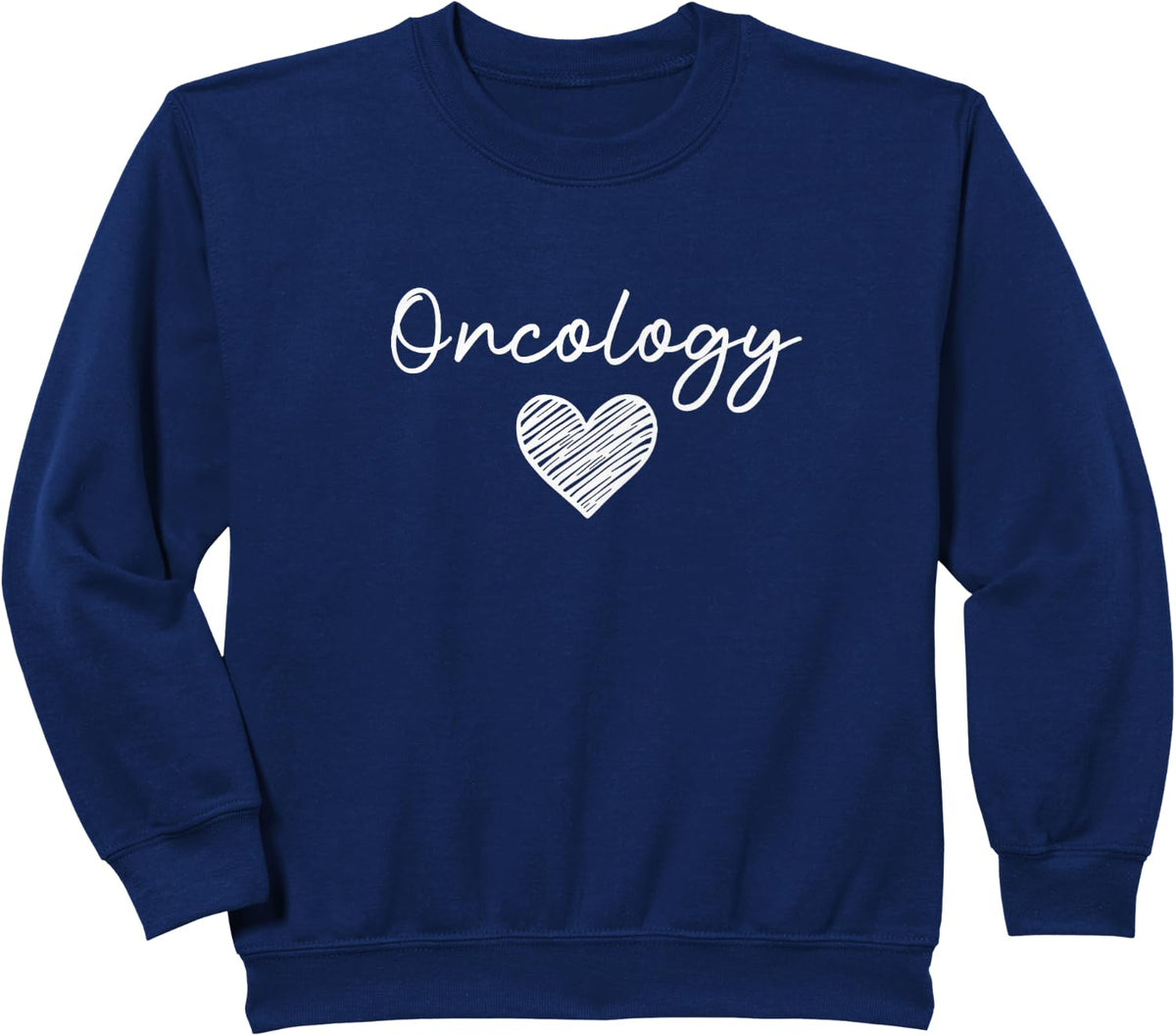 Oncology Nurse Cute Heart Graphic Sweatshirt - Navy Blue